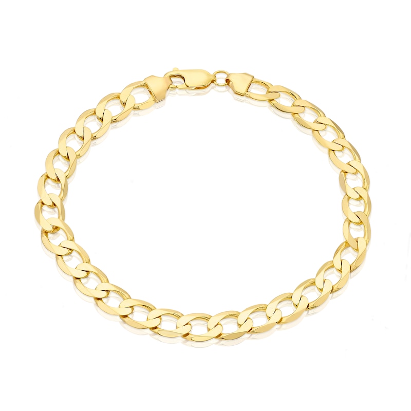 9ct Yellow Gold 9'' Solid Curb Chunky Chain Bracelet