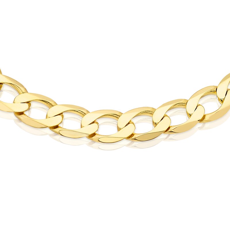Main Image 2 of 9ct Yellow Gold 9'' Solid Curb Chunky Chain Bracelet