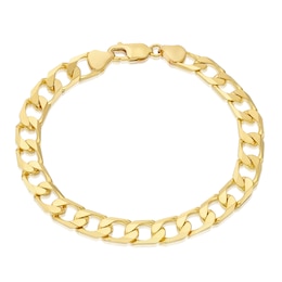 9ct Yellow Gold 9'' Solid Curb Chain Bracelet