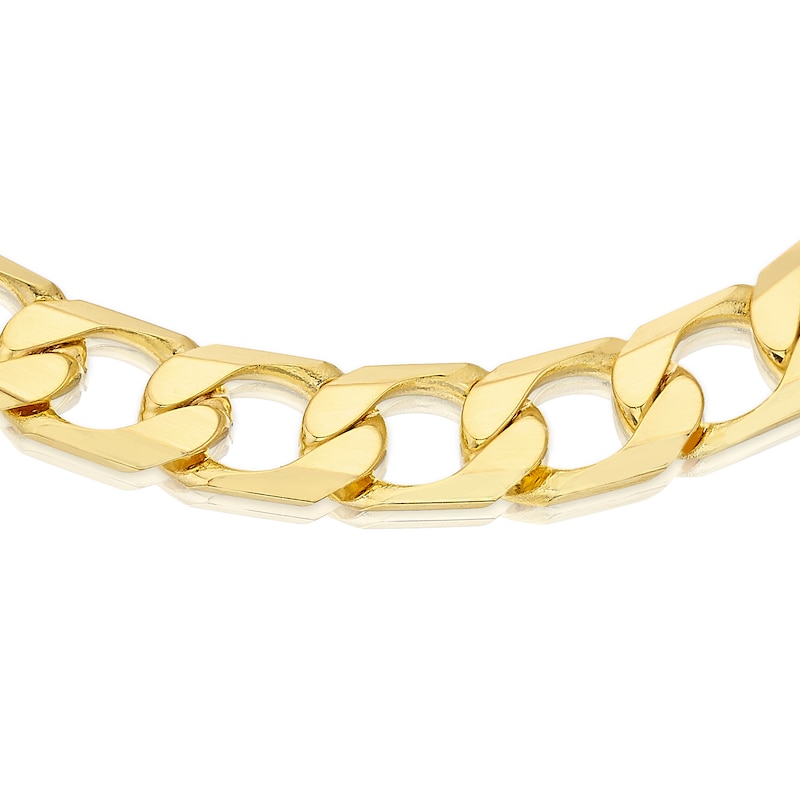Main Image 2 of 9ct Yellow Gold 9'' Solid Curb Chain Bracelet