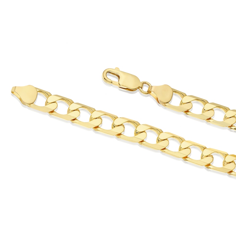 Main Image 3 of 9ct Yellow Gold 9'' Solid Curb Chain Bracelet
