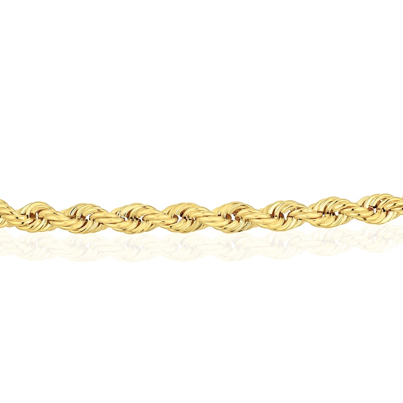 Main Image 2 of 9ct Yellow Gold Adjustable 9" Rope Chain Anklet