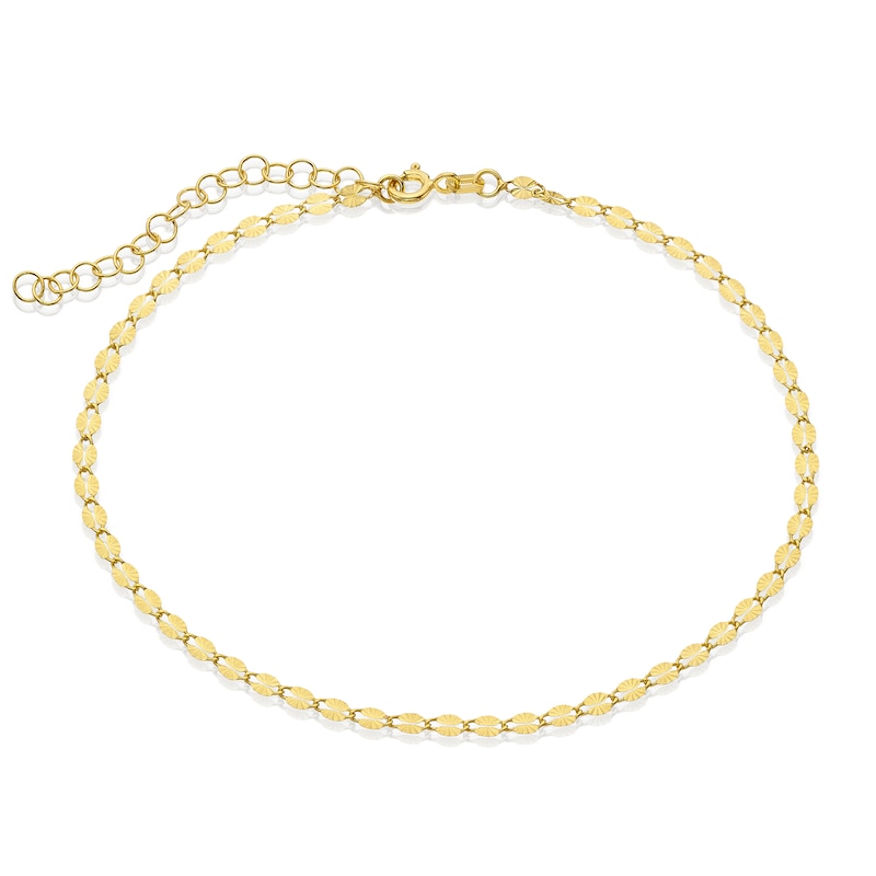 Main Image 1 of 9ct Yellow Gold Adjustable Starburst Chain Anklet