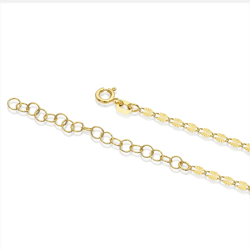 Main Image 3 of 9ct Yellow Gold Adjustable Starburst Chain Anklet