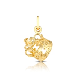 Yellow Gold Plated Silver Crown Charm