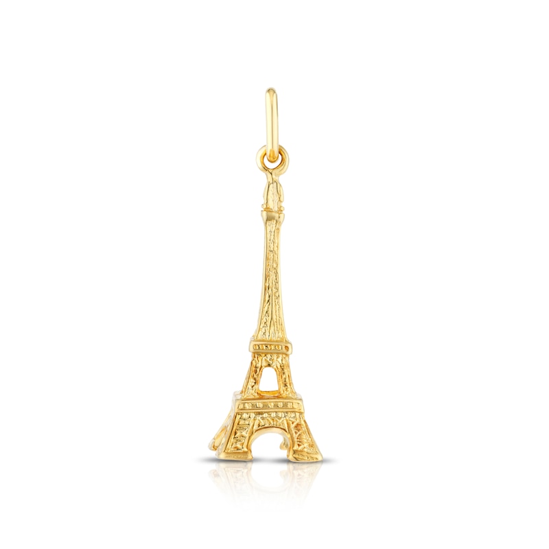 Yellow Gold Plated Silver Eiffel Tower Charm
