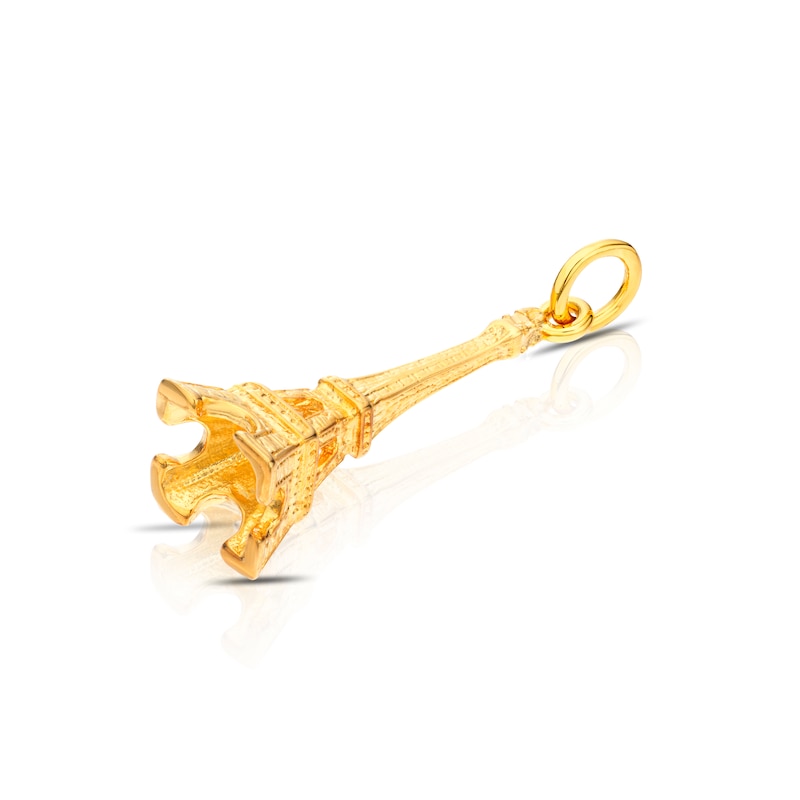 Main Image 2 of Yellow Gold Plated Sterling Silver Eiffel Tower Charm