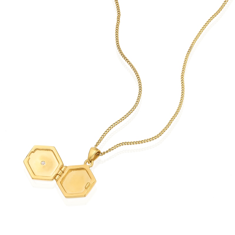 9ct Yellow Gold Small Hexagon Locket (No Chain)
