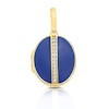 Thumbnail Image 0 of 9ct Yellow Gold Blue Enamel & CZ Oval Locket (No Chain)
