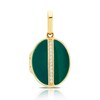 Thumbnail Image 1 of 9ct Yellow Gold Oval Green Enamel CZ Locket (No Chain)
