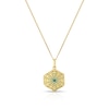 Thumbnail Image 0 of Sterling Silver & 18ct Gold Plated Vermeil Blue Floral Enamel Hexagon Locket