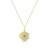 Thumbnail Image 1 of Sterling Silver & 18ct Gold Plated Vermeil Blue Floral Enamel Hexagon Locket