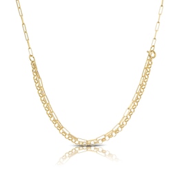 Sterling Silver & 18ct Gold Plated Vermeil Double Cable Chain