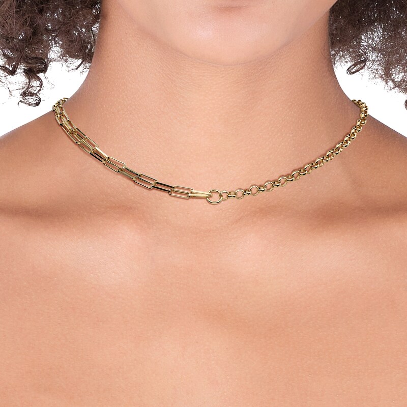 Sterling Silver & 18ct Gold Plated Vermeil Double Cable Chain H.Samuel