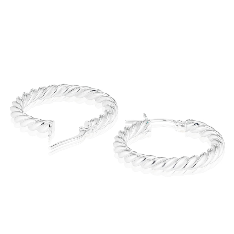 Silver Twist Hoop Earrings