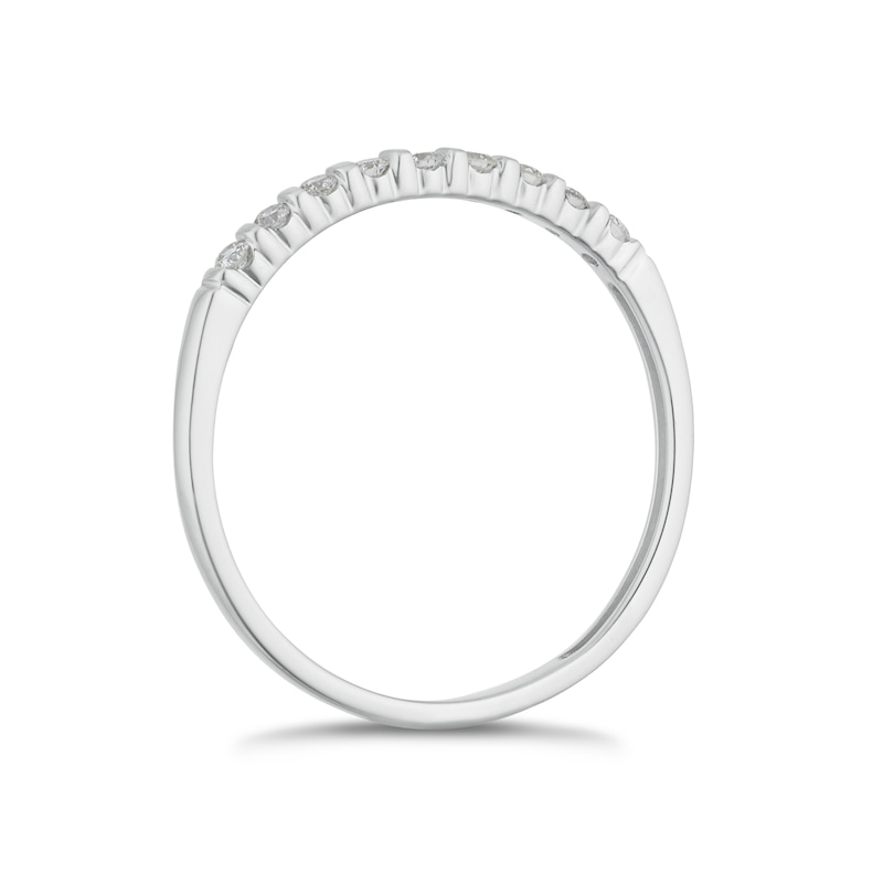 Main Image 2 of 9ct White Gold 0.10ct Diamond Straight Band