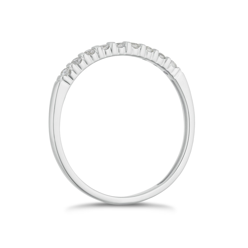 9ct White Gold 0.10ct Diamond Straight Band