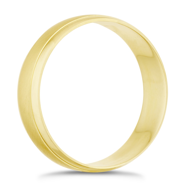9ct Yellow Gold 3mm Brushed & Polished Ring