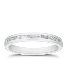 18ct White Gold 1/4ct Baguette Diamond Channel Set Band