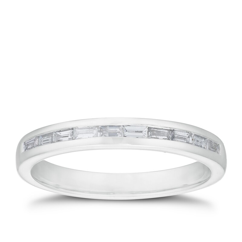 Main Image 1 of 18ct White Gold 1/4ct Baguette Diamond Channel Set Band