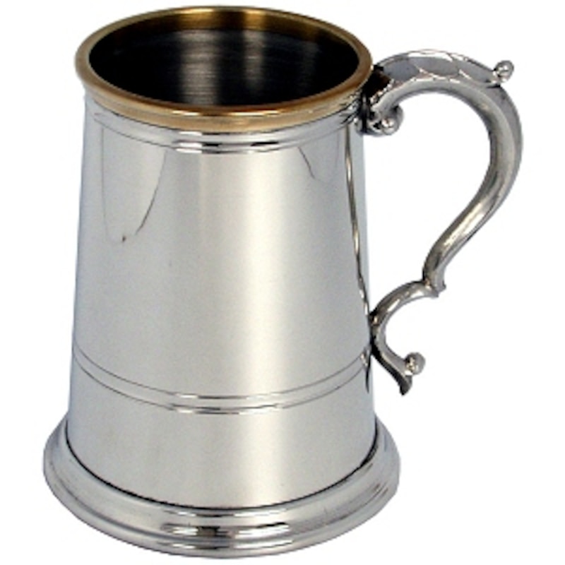 Main Image 1 of Classic Collection Brass Lipped Pewter Tankard