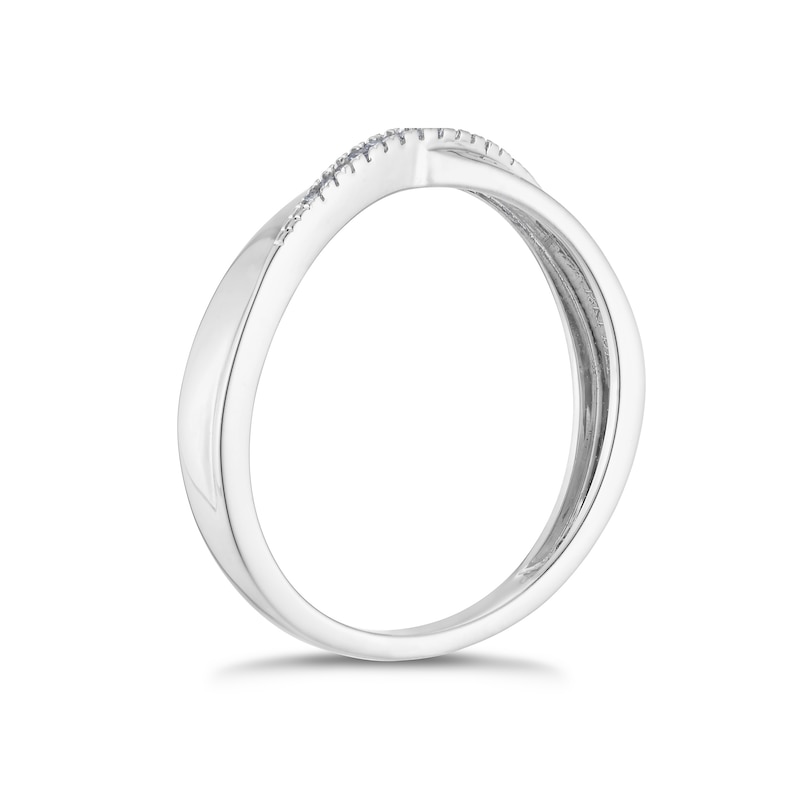 Main Image 2 of 18ct White Gold Diamond Crossover Band