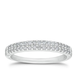 18ct White Gold 0.25ct Diamond Double Row Band