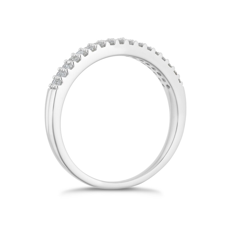 18ct White Gold 0.25ct Diamond Double Row Band