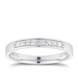 Platinum 0.10ct Diamond Straight Band