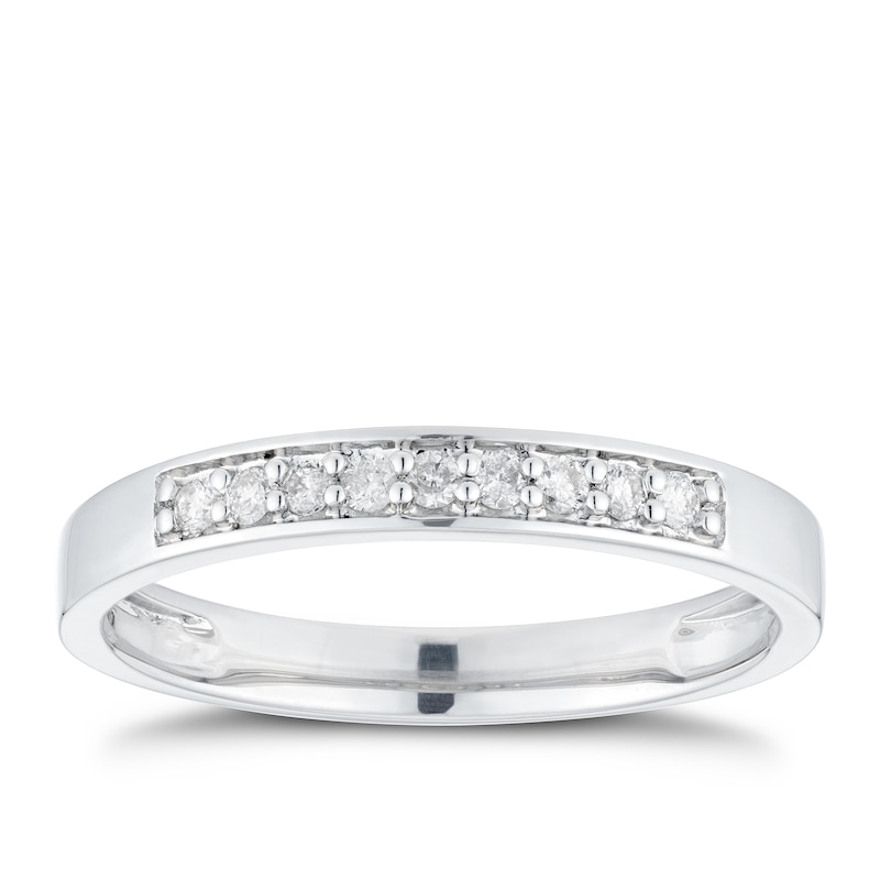 Main Image 1 of Platinum 0.10ct Diamond Straight Band