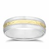 Thumbnail Image 1 of Sterling Silver & 9ct Yellow Gold 6mm Diamond-Cut Milgrain Ring
