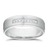 Thumbnail Image 1 of 9ct White Gold 6mm Diamond Brushed Ring