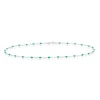 Thumbnail Image 1 of Silver Green Bead Chain Anklet