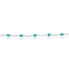 Thumbnail Image 1 of Silver Green Bead Chain Anklet