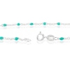 Thumbnail Image 2 of Silver Green Bead Chain Anklet