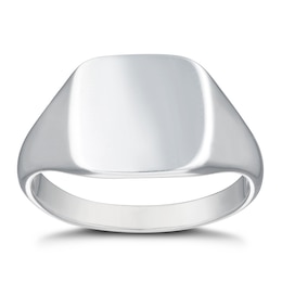 Sterling Silver 925 Plain Cushion Ring