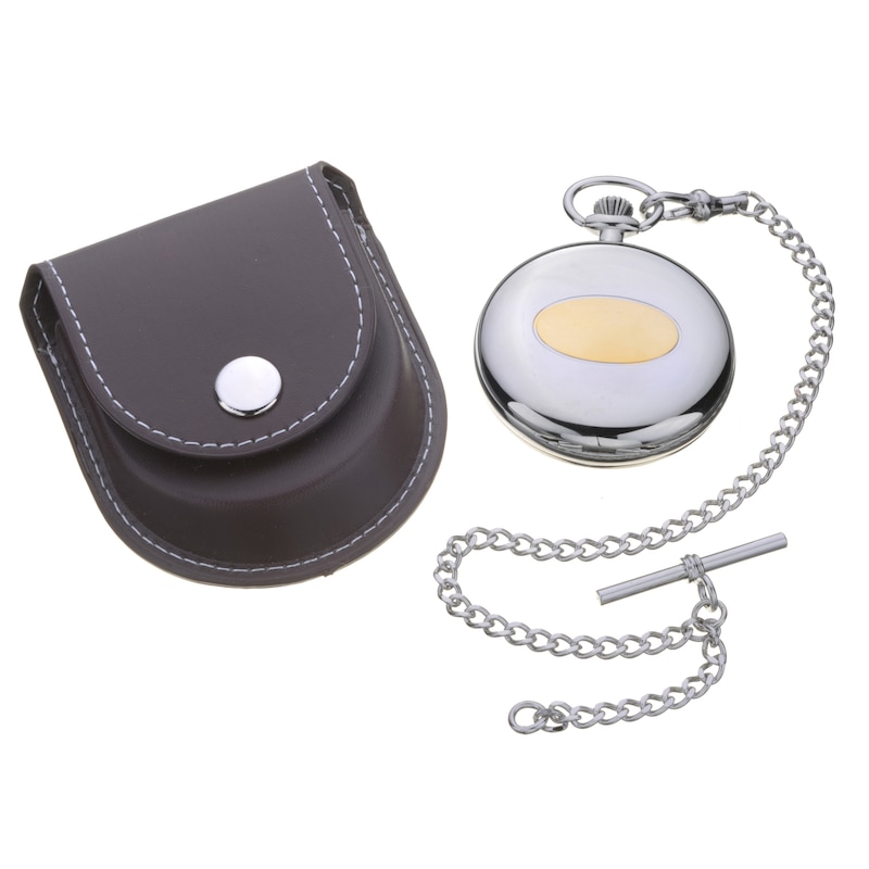 Jean Pierre Sunburst Dial Silver Tone Pocket Watch