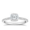 Thumbnail Image 1 of 9ct White Gold 0.25ct Diamond Illusion Set Cushion Shaped Halo Ring