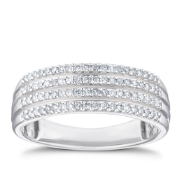 9ct White Gold 0.25ct Diamond Multiple Row Eternity Ring