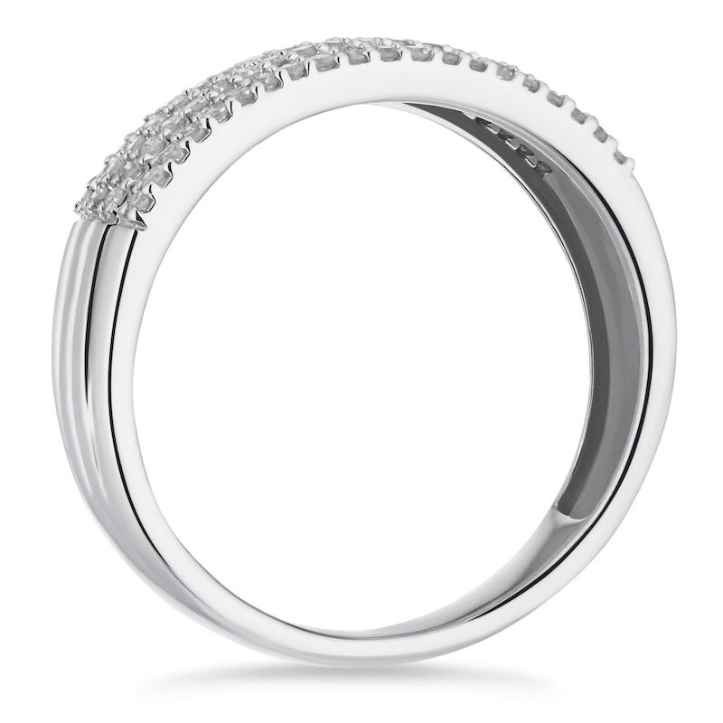 9ct White Gold 0.25ct Diamond Multiple Row Eternity Ring