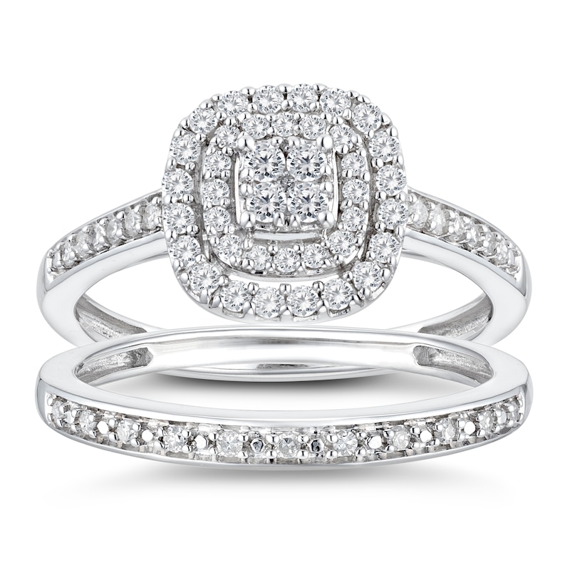 Main Image 1 of Perfect Fit 9ct White Gold 0.40ct  Diamond Bridal Set