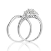 Thumbnail Image 2 of Perfect Fit 9ct White Gold 0.50ct Diamond Cushion Halo Bridal Set