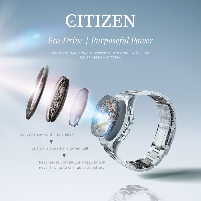 Citizen Eco-Drive Ladies' Blue Dial Two Tone Bracelet Watch