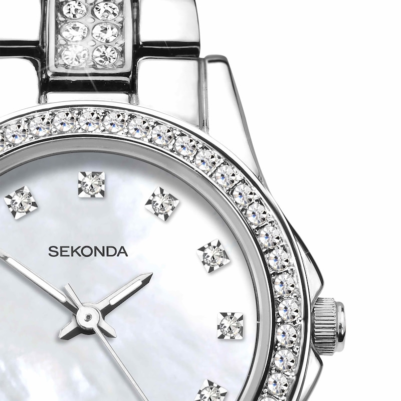 Main Image 4 of Sekonda Joanne Women's Silver Plated Stone Set Bracelet Watch