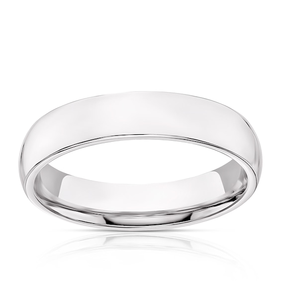 9ct White Gold 4mm Extra Heavy Court Ring