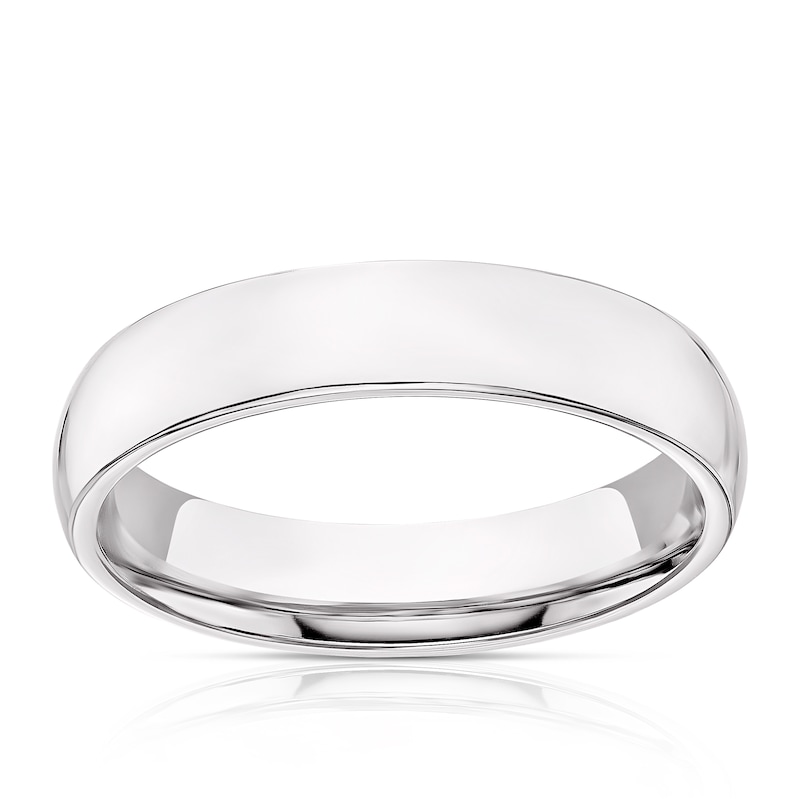 Main Image 1 of 9ct White Gold 4mm Extra Heavy Court Ring