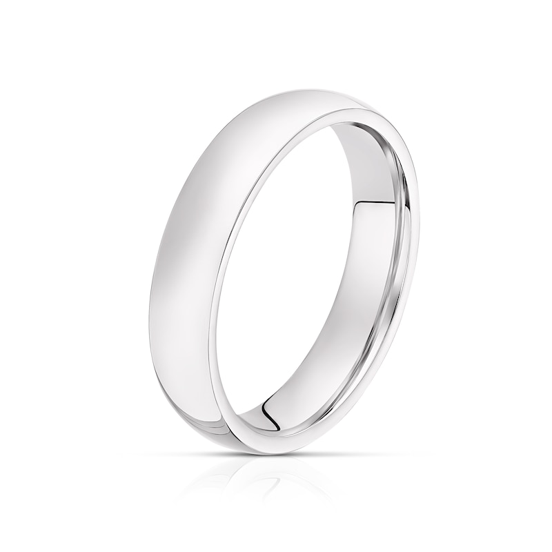 Main Image 2 of 9ct White Gold 4mm Extra Heavy Court Ring