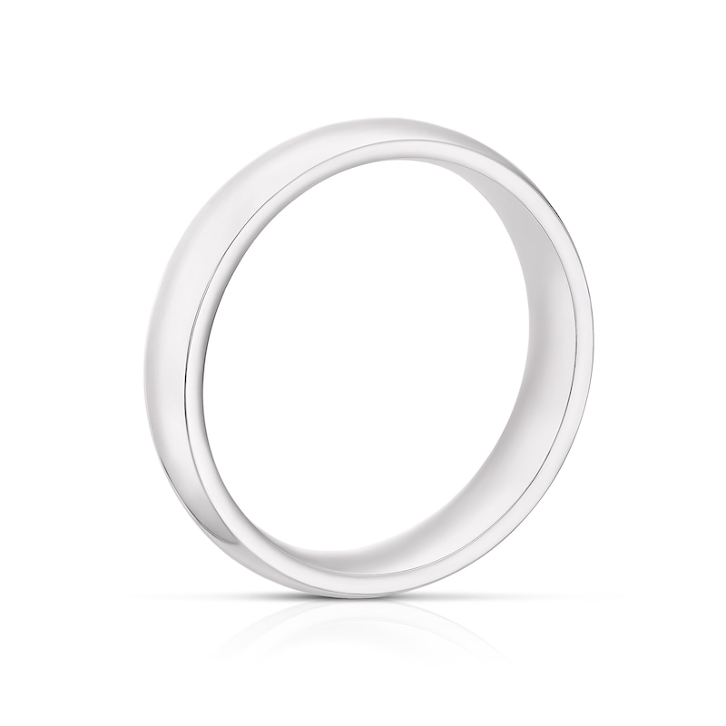 Main Image 3 of 9ct White Gold 4mm Extra Heavy Court Ring