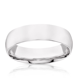 9ct White Gold 6mm Extra Heavy Court Ring