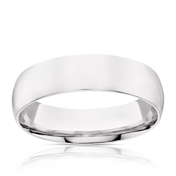 9ct White Gold 6mm Extra Heavy Court Ring